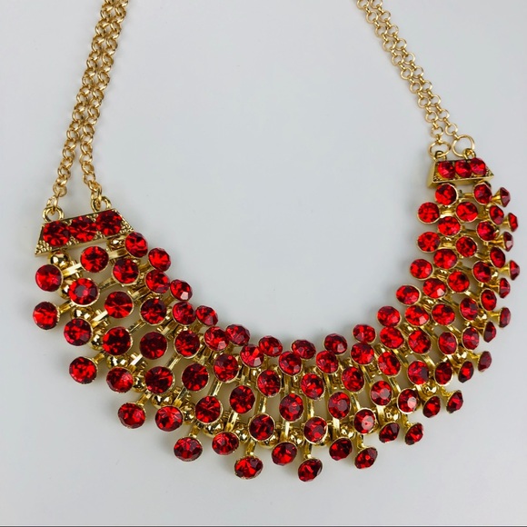 🆕 Ruby Statement Necklace Set - Picture 10 of 12